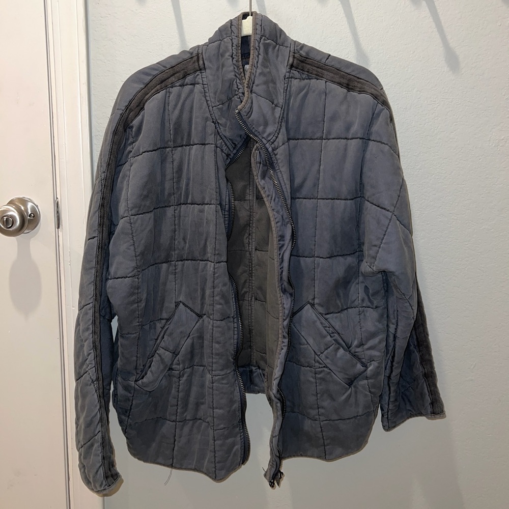 Free People Dolman Quilted Knit Jacket in Gray